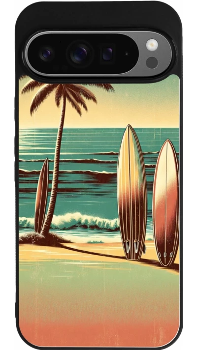 Coque Google Pixel 9 Pro XL - Silicone rigide noir Surf Paradise