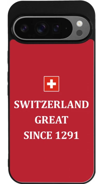 Coque Google Pixel 9 Pro XL - Silicone rigide noir Switzerland Great Since 1291