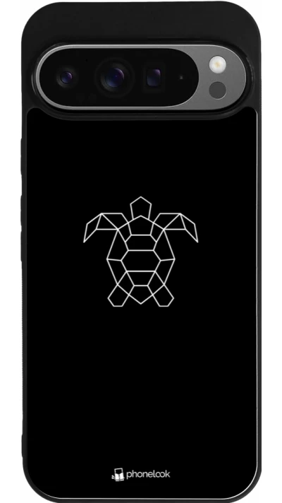 Coque Google Pixel 9 Pro XL - Silicone rigide noir Turtles lines on black