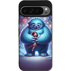 Coque Google Pixel 9 Pro XL - Silicone rigide noir Valentine 2024 Fluffy Love