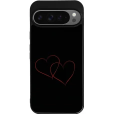 Coque Google Pixel 9 Pro XL - Silicone rigide noir Valentine 2023 attached heart