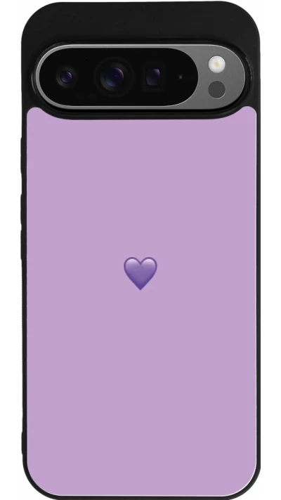 Google Pixel 9 Pro XL Case Hülle - Silikon schwarz Valentine 2023 purpule single heart