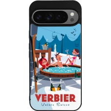 Coque Google Pixel 9 Pro XL - Silicone rigide noir Verbier Mountain Jacuzzi