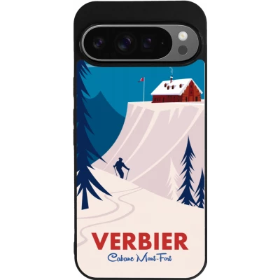 Google Pixel 9 Pro XL Case Hülle - Silikon schwarz Verbier Cabane Mont-Fort