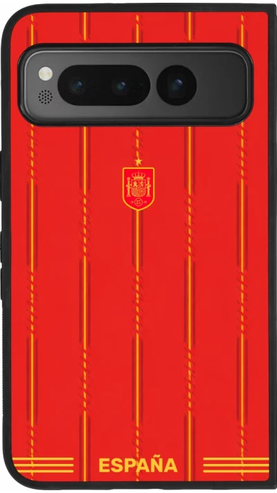 Google Pixel Fold Case Hülle - Silikon schwarz Spanien 2026 personalisierbares Fussballtrikot