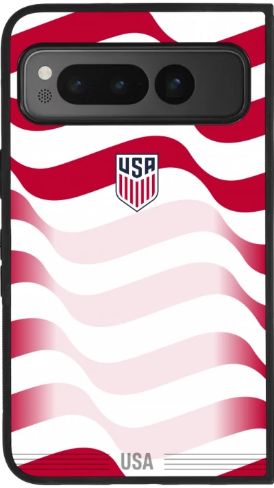 Google Pixel Fold Case Hülle - Silikon schwarz Vereinigten Staaten 2026 personalisierbares Fussballtrikot