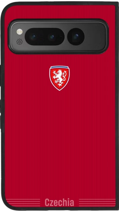 Google Pixel Fold Case Hülle - Silikon schwarz Tschechische Republik 2026 personalisierbares Fussballtrikot