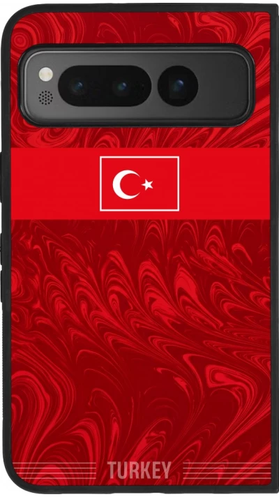 Google Pixel Fold Case Hülle - Silikon schwarz Türkei 2026 personalisierbares Fussballtrikot