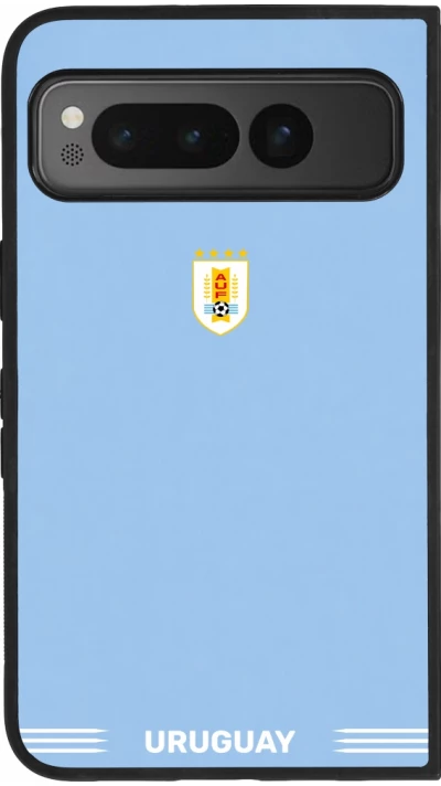 Google Pixel Fold Case Hülle - Silikon schwarz Uruguay 2026 personalisierbares Fussballtrikot