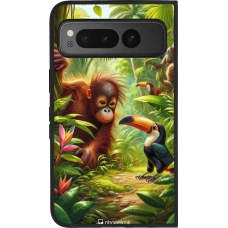 Google Pixel Fold Case Hülle - Silikon schwarz Tropischer Dschungel Tayrona