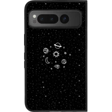 Google Pixel Fold Case Hülle - Silikon schwarz Space Doodle