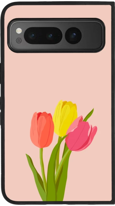 Google Pixel Fold Case Hülle - Silikon schwarz Spring 23 tulip trio