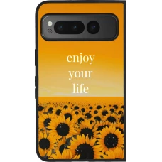 Google Pixel Fold Case Hülle - Silikon schwarz Summer 2026 Enjoy your life