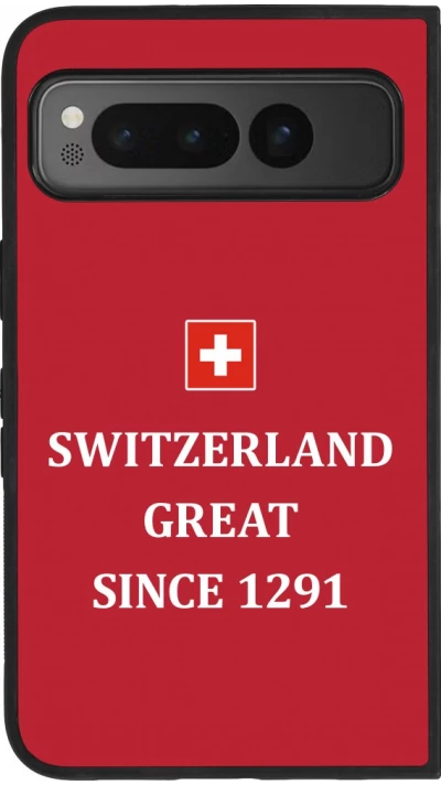 Google Pixel Fold Case Hülle - Silikon schwarz Switzerland Great Since 1291