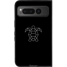 Google Pixel Fold Case Hülle - Silikon schwarz Turtles lines on black