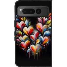 Google Pixel Fold Case Hülle - Silikon schwarz Valentin 2024 Schwarzes Herz Abstrakt