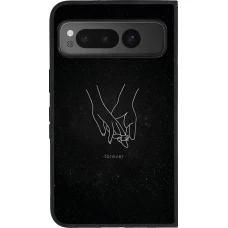 Google Pixel Fold Case Hülle - Silikon schwarz Valentine 2023 hands forever