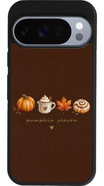 Coque Google Pixel 10 / Pixel 10 Pro - Silicone rigide noir Autumn 26 Pumpkin season