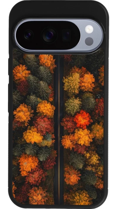 Coque Google Pixel 10 / Pixel 10 Pro - Silicone rigide noir Autumn 26 Road in autumn