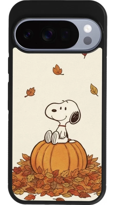 Coque Google Pixel 10 / Pixel 10 Pro - Silicone rigide noir Autumn 26 Snoopy autumn