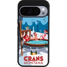 Google Pixel 10 / Pixel 10 Pro Case Hülle - Silikon schwarz Crans-Montana Mountain Jacuzzi
