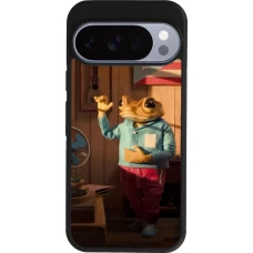 Google Pixel 10 / Pixel 10 Pro Case Hülle - Silikon schwarz Dancing frog DTMF