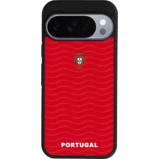 Google Pixel 10 / Pixel 10 Pro Case Hülle - Silikon schwarz Portugal 2026 personalisierbares Fussballtrikot