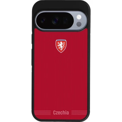 Coque Google Pixel 10 / Pixel 10 Pro - Silicone rigide noir Maillot de football Répuplique Tchèque 2026 personnalisable