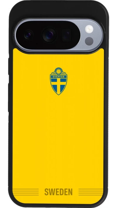 Google Pixel 10 / Pixel 10 Pro Case Hülle - Silikon schwarz Schweden 2026 personalisierbares Fussballtrikot