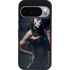 Google Pixel 10 / Pixel 10 Pro Case Hülle - Silikon schwarz Halloween 22 Tattooed Girl