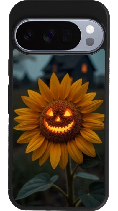 Google Pixel 10 / Pixel 10 Pro Case Hülle - Silikon schwarz Halloween 2026 Evil Sunflower