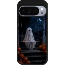 Google Pixel 10 / Pixel 10 Pro Case Hülle - Silikon schwarz Halloween 2026 Ghost on a swing