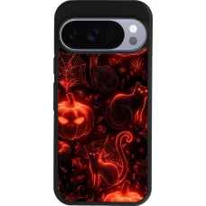 Google Pixel 10 / Pixel 10 Pro Case Hülle - Silikon schwarz Halloween 2026 Pattern Halloween