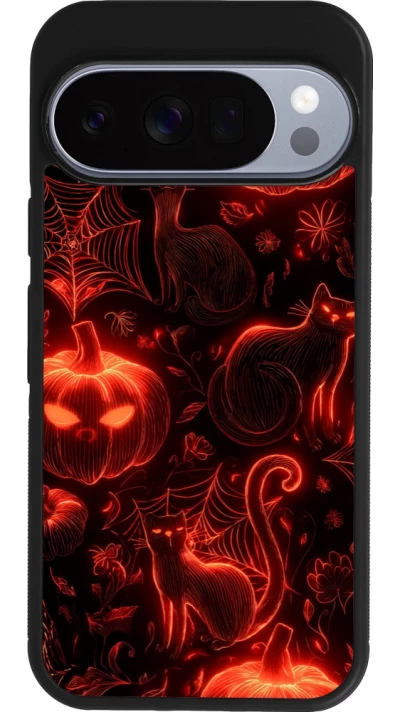 Google Pixel 10 / Pixel 10 Pro Case Hülle - Silikon schwarz Halloween 2026 Pattern Halloween