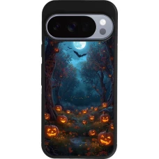 Google Pixel 10 / Pixel 10 Pro Case Hülle - Silikon schwarz Halloween 2026 Road of Pumpkins