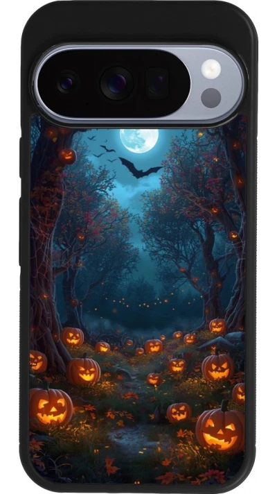 Google Pixel 10 / Pixel 10 Pro Case Hülle - Silikon schwarz Halloween 2026 Road of Pumpkins