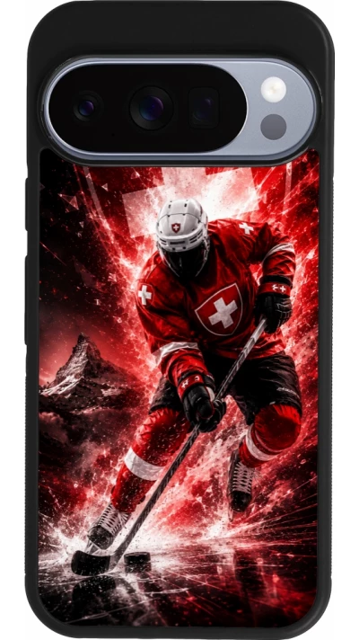 Google Pixel 10 / Pixel 10 Pro Case Hülle - Silikon schwarz Hockey World Championship Player