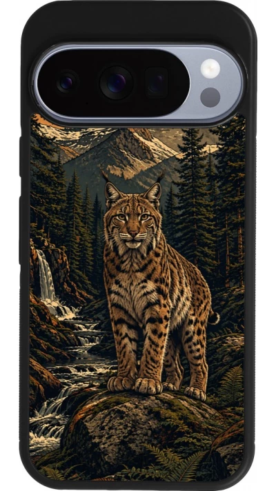Coque Google Pixel 10 / Pixel 10 Pro - Silicone rigide noir Linocut Lynx