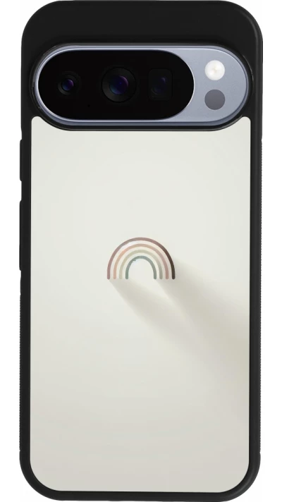 Google Pixel 10 / Pixel 10 Pro Case Hülle - Silikon schwarz Mini Regenbogen Minimal