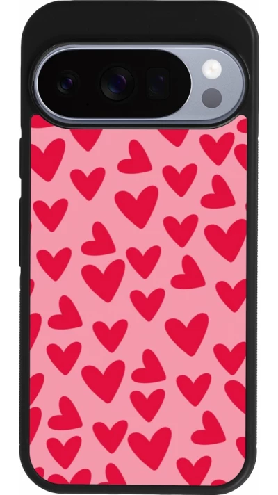 Google Pixel 10 / Pixel 10 Pro Case Hülle - Silikon schwarz Mom 2024 kleine Herzen