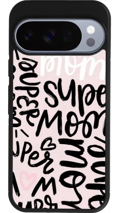 Google Pixel 10 / Pixel 10 Pro Case Hülle - Silikon schwarz Mom 2024 Super mom
