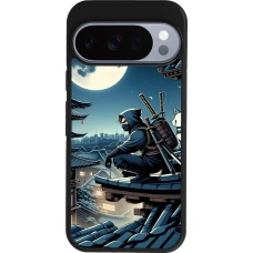 Coque Google Pixel 10 / Pixel 10 Pro - Silicone rigide noir Ninja sous la lune
