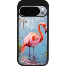 Google Pixel 10 / Pixel 10 Pro Case Hülle - Silikon schwarz Paint Flamingo
