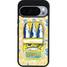 Coque Google Pixel 10 / Pixel 10 Pro - Silicone rigide noir Sardines in oil 2026