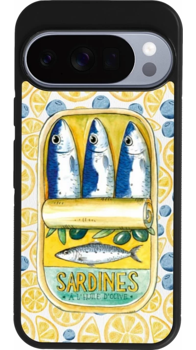 Coque Google Pixel 10 / Pixel 10 Pro - Silicone rigide noir Sardines in oil 2026