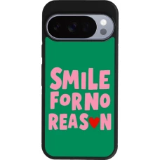Coque Google Pixel 10 / Pixel 10 Pro - Silicone rigide noir Smile for no reason 2026