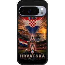 Google Pixel 10 / Pixel 10 Pro Case Hülle - Silikon schwarz Fussball Kroatien splash 2026