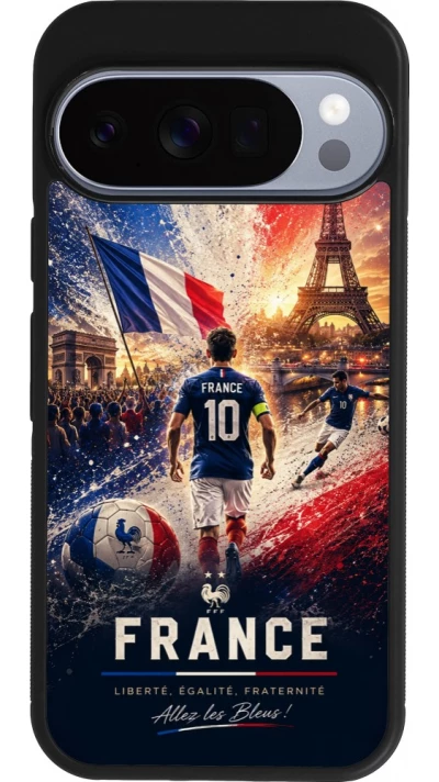 Google Pixel 10 / Pixel 10 Pro Case Hülle - Silikon schwarz Fussball Frankreich splash 2026