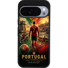 Google Pixel 10 / Pixel 10 Pro Case Hülle - Silikon schwarz Fussball Portugal splash 2026