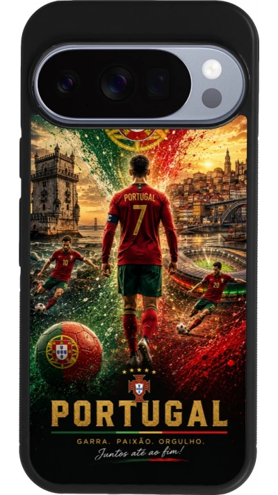 Google Pixel 10 / Pixel 10 Pro Case Hülle - Silikon schwarz Fussball Portugal splash 2026